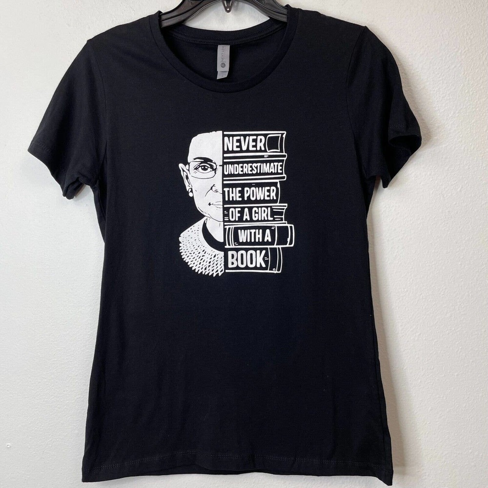 RBG T-Shirt Size XL Women's Black Graphic Cotton Tee Ruth Bader Ginsburg